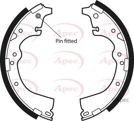 Apec shu425 brake shoe - brake, set